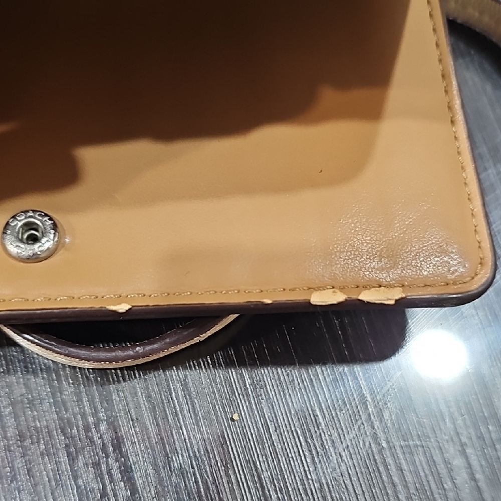 Coach Two-Tone Orange and Tan Leather Crossbody - Picture 8 of 8